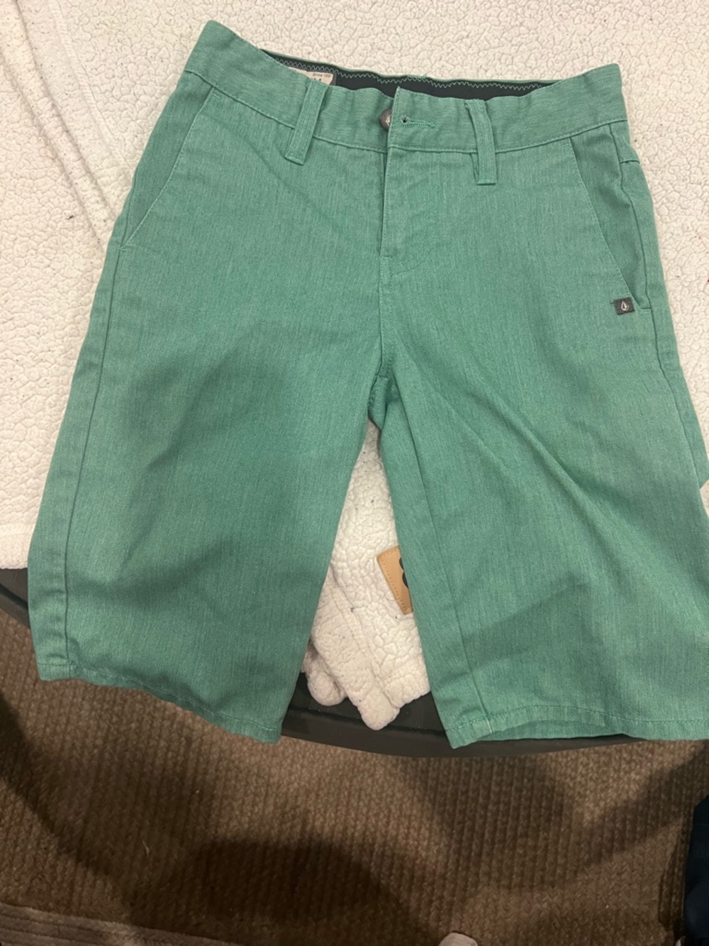 Volcom Men's Teal Flat Front Shorts